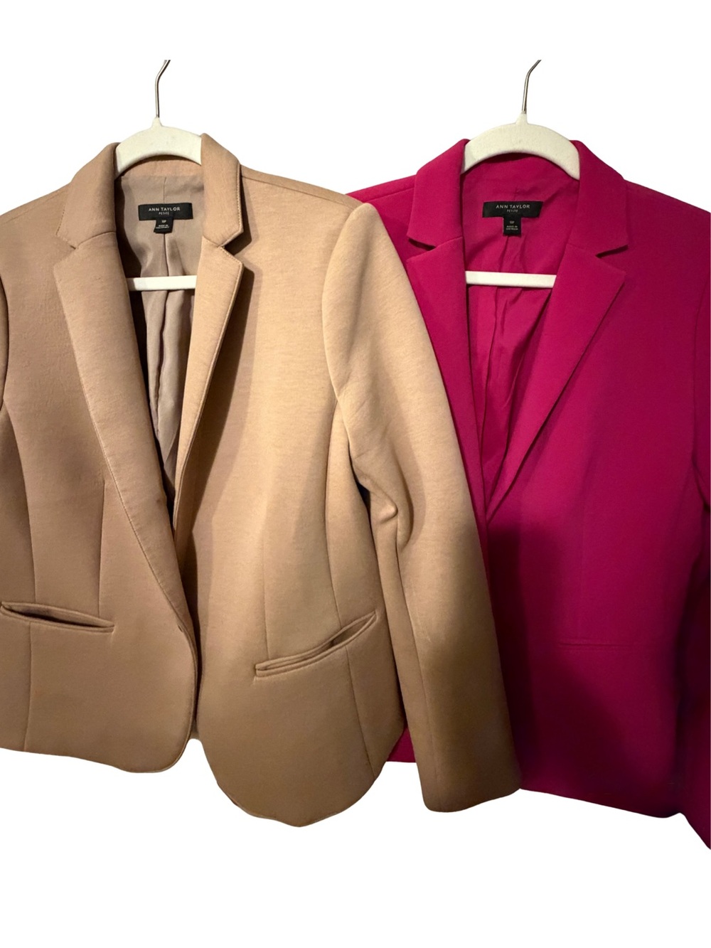 Ann Taylor Petite 10P Single Button Blazer Bundle - Hot Pink & Camel